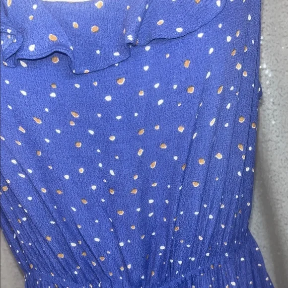 Elegant Blue Polka Dot Maxi Dress - Picture 4 of 5